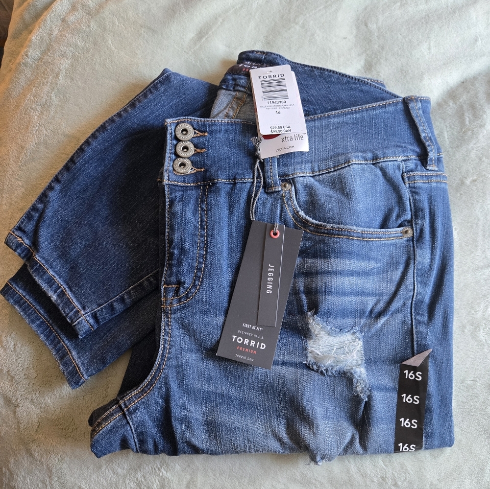 Torrid Distressed Blue Jeggings